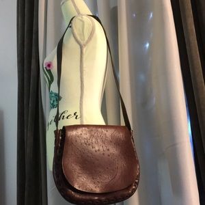 Vintage 70’s Handmade/Tooled Oxblood Leather Bag